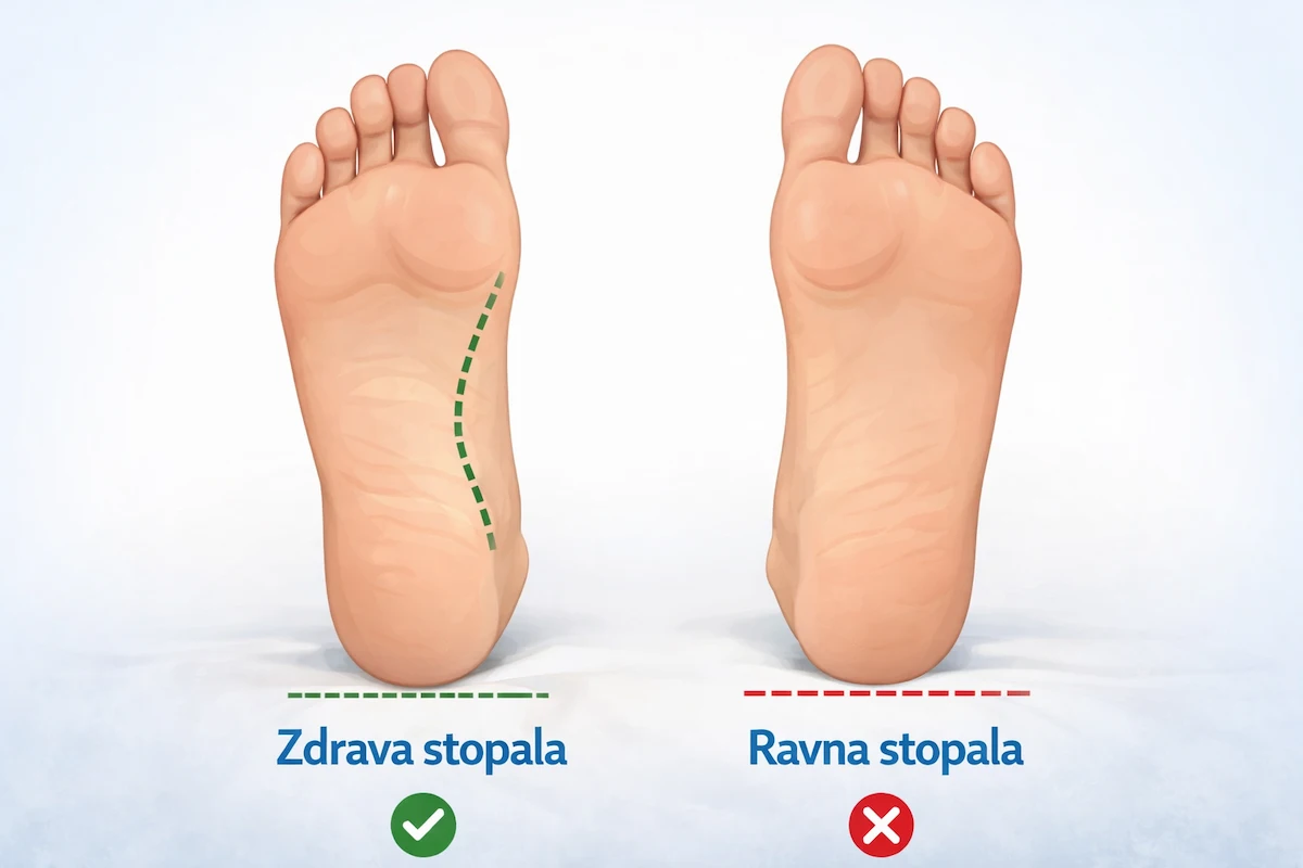 Ravna stopala vs zdrava stopala